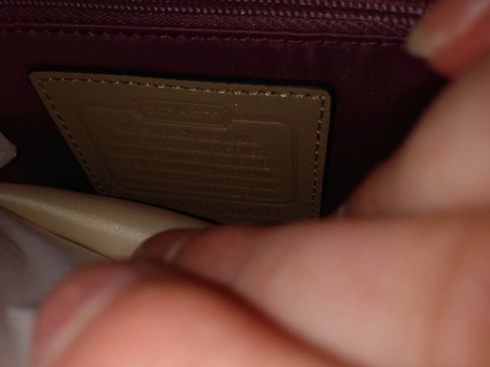 Borsa tote Coach nuova con etichette Madison OP firma arte cachi sateen 20481 B4 cachi