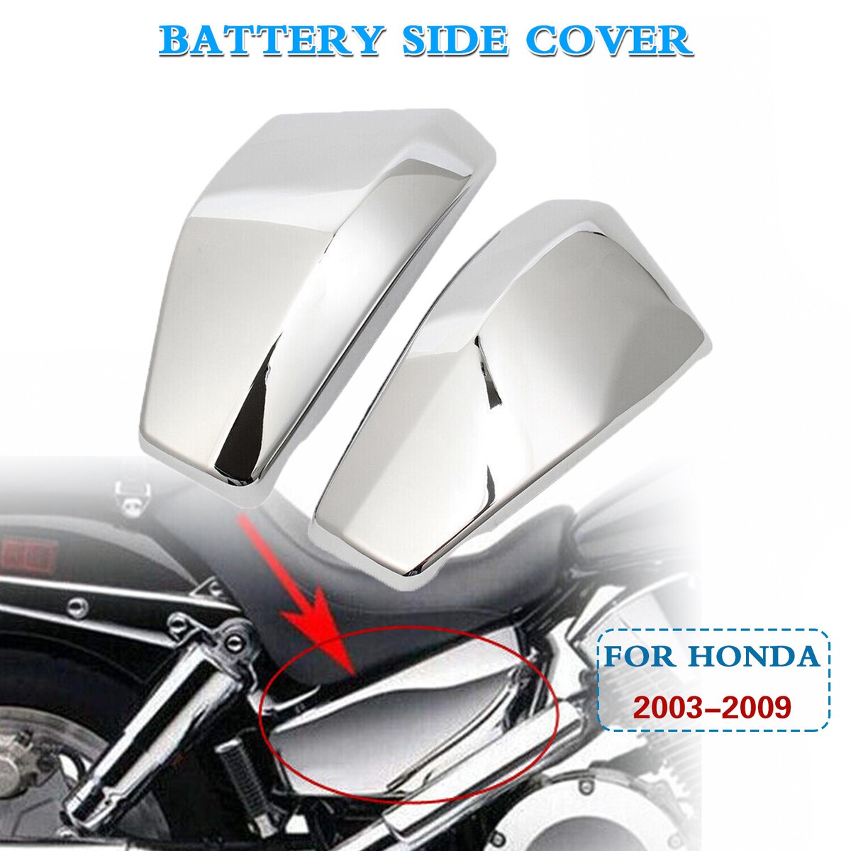 Chrome Left & Right Battery Side Fairing Cover For Honda VTX 1300