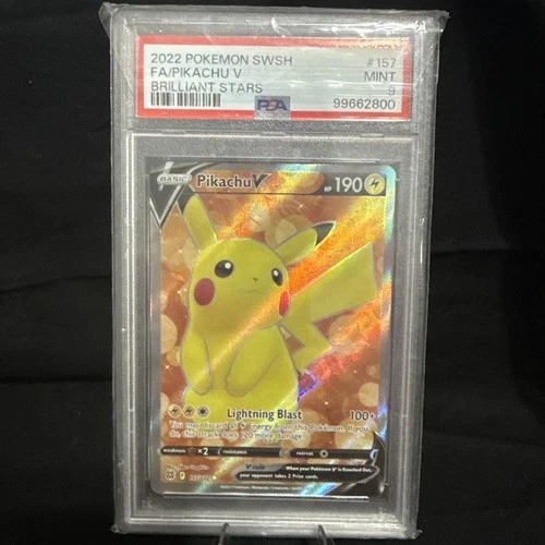 Pikachu V 157 2022 Pokemon Sword & Shield Brilliant Stars PSA 9
