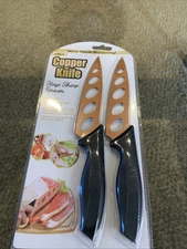 Ultimate Kitchen Duo: 2-Pack Stainless Steel Sharp Forever Copper Knives New