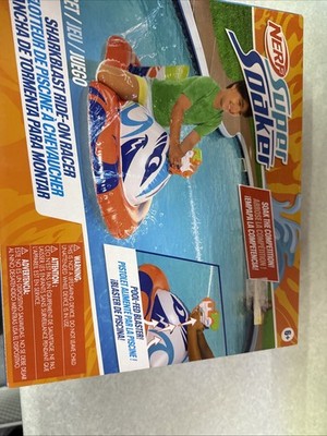NERF SUPER SOAKER SHARKBLAST RIDE-ON RACER   INFLATABLE POOL TOY AGES 6 & UP