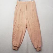 Tibi Blush Jogger Trousers Women's 8 Pink Pleated Front