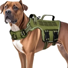 Dog Harness for Large Dogs Heavy Duty, Tactical No Pull Dog Harness with Molle S