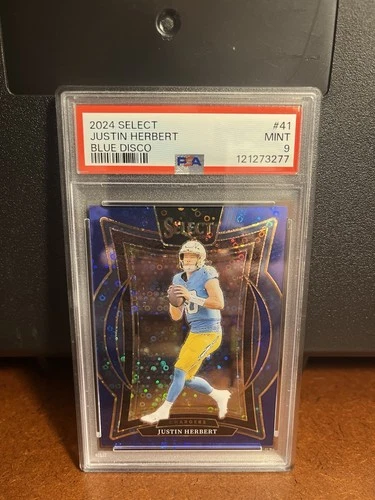 2024 Panini Select Club Level Justin Herbert #41 Blue Disco Prizm 10/25!!!!! SP