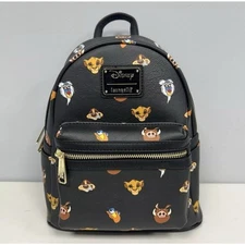 Loungefly EXCLUSIVE Disney Lion King Black All Over Pirnt AOP Mini Backpack NWT