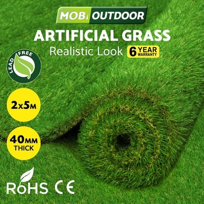 Mobi Outdoor Artificial Grass Synthetic Fake Lawn 2mx5m Turf