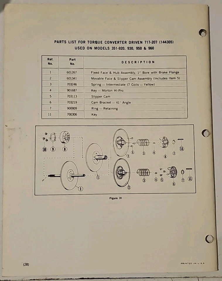 ОРИГИНАЛЬНЫЙ 1974 COLUMBIA СЕРВИС РУКОВОДСТВО СНЕГОХОД C300-C440T/SST340-SST440 - Изображение 2 из 4