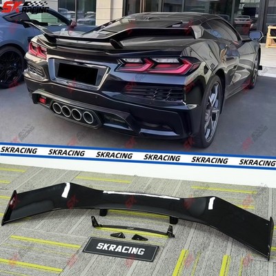 For Chevrolet Corvette C8 Stingray Z51 Unpainted/Carbon Rear Trunk Spoiler Wing