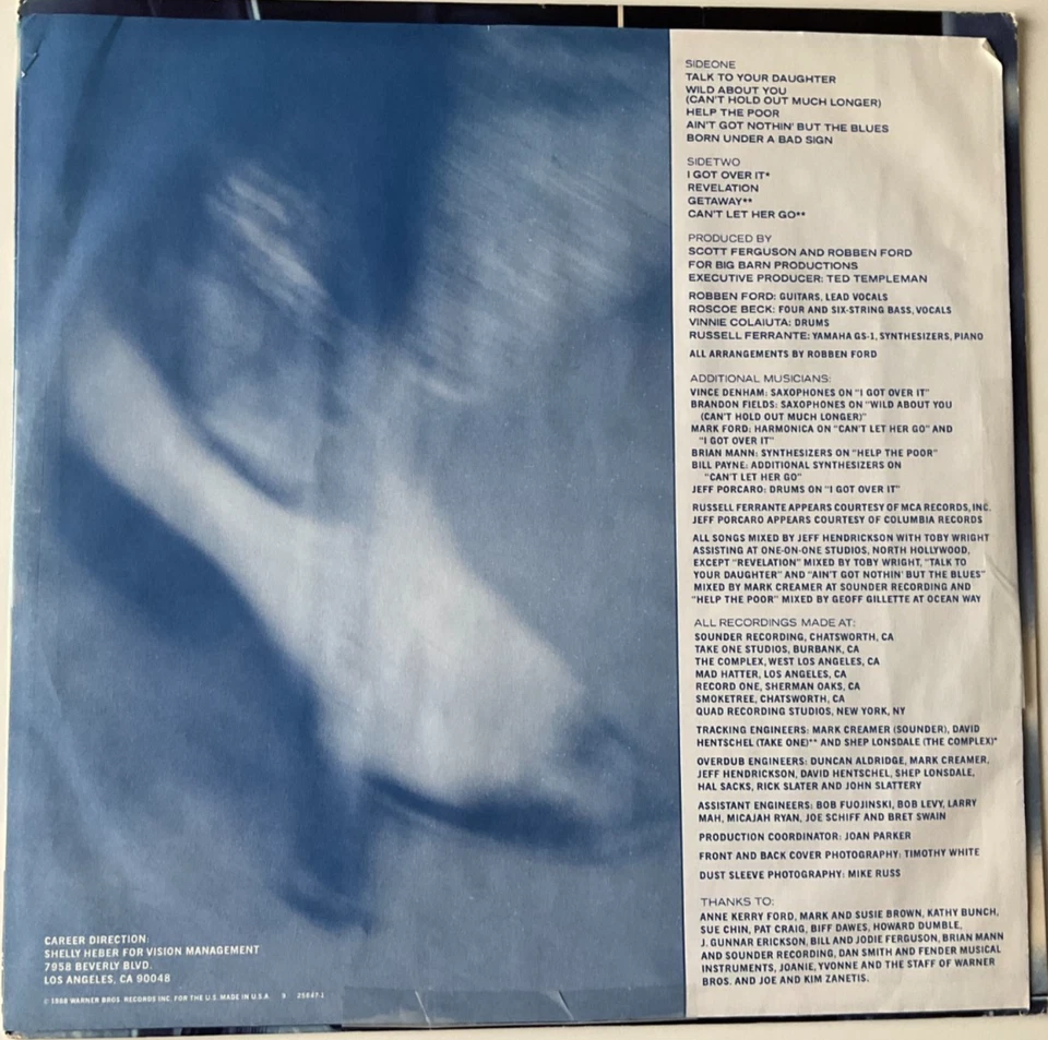 Robben Ford Talk To Your Daughter EUROPE 1988 ROCK/BLUES VERY GOOD+ LP VINYL - Image 3 of 4