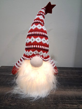 Christmas Holiday Gnome Decor. Lights up. Red