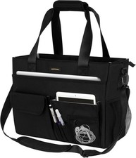 Teacher Tote Bag with Laptop Compartment,Large Utility Work Tote Bag with15 Poc