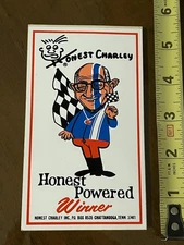 VINTAGE 70s HONEST CHARLEY  Auto Speed Shop Vinyl Decal .. NOT FAKE or RE-PRINT