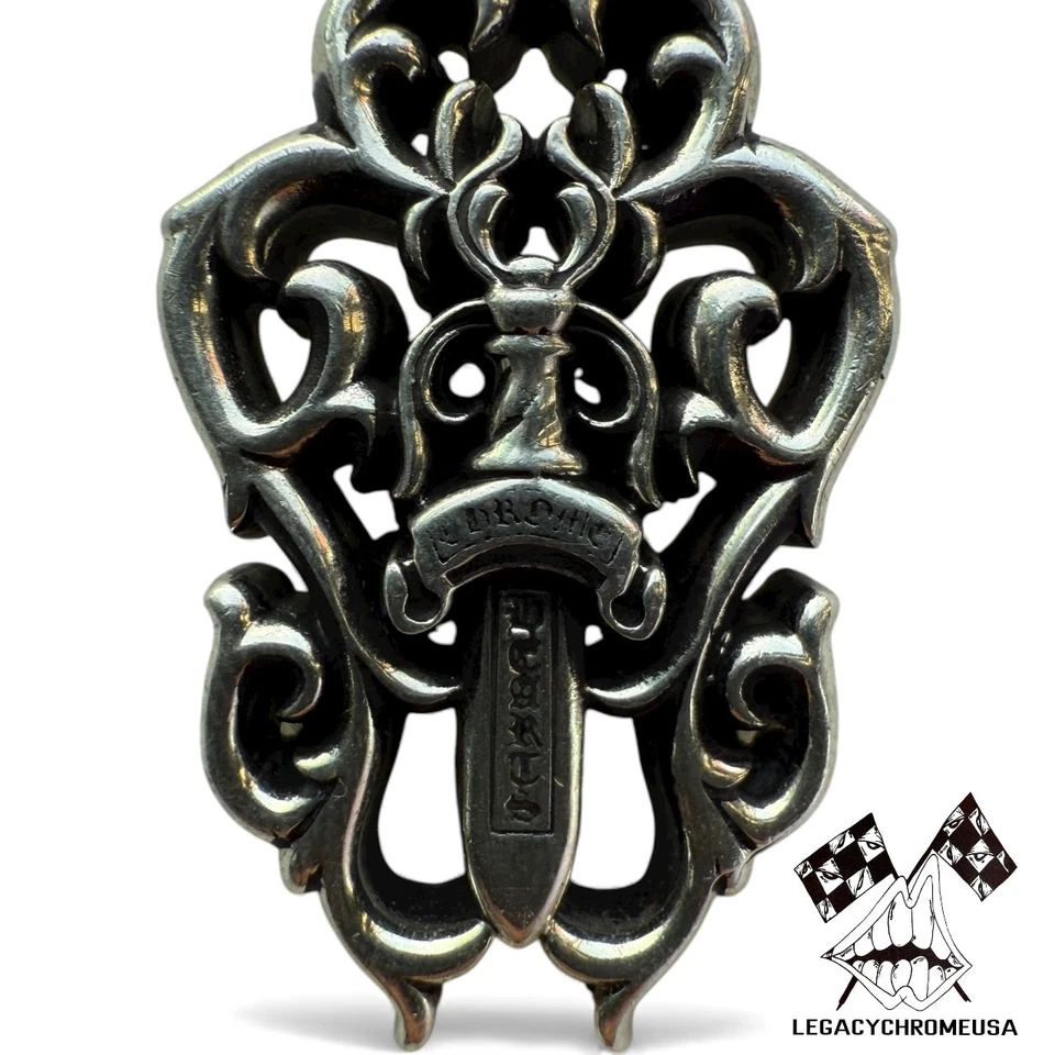 ХРОМ СЕРДЦА ВИНОГРАД КИНЖАЛ 925 ПРОБЫ ОЖЕРЕЛЬЕ КУЛОН - Изображение 4 из 4