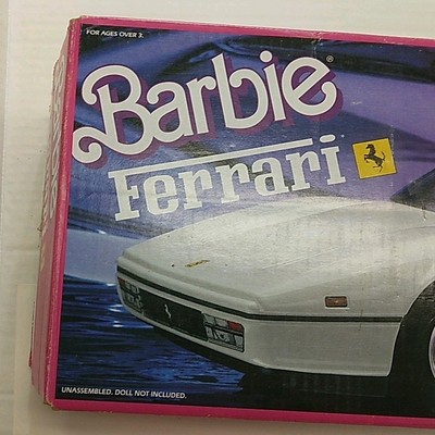 Vintage 1986 Barbie Ferrari Car, white, Boxed Excellent Incomplete