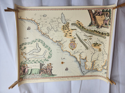 1673 First Map of Carolina   Early Colonial Settlements & Indigenous Lands