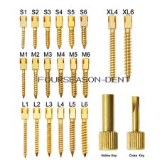 Repuesto cónico 30 piezas de poste de tornillo dental enchapado en oro de 24 quilates S/M/L/XL para conducto radicular