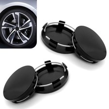 Car Wheel Center Cap, 2.36" OD 2.2" ID Wheel Center Hub Cap Cover, 4 PCS Black