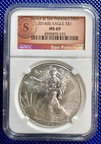 2014 (S) ~ Silver Eagle S$1 ~ NGC MS69 ~ Struck at San Francisco ~ #4395879-370