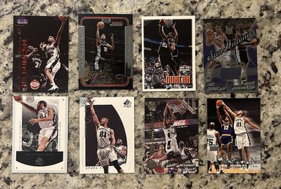 Tim Duncan 8 Card Lot Chrome Rookie RC Fleer Tradition Spurs HOF