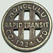Honolulu, Hawaii - Honolulu Rapid Transit Co. LTD 1924 Transit Token HI
