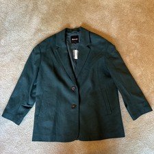 Madewell The Brushed Oversized Dorset Blazer Evergreen Size L Wool NWT