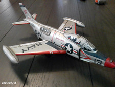 japan tin friciton powered F3H demon jet fighter toy plane