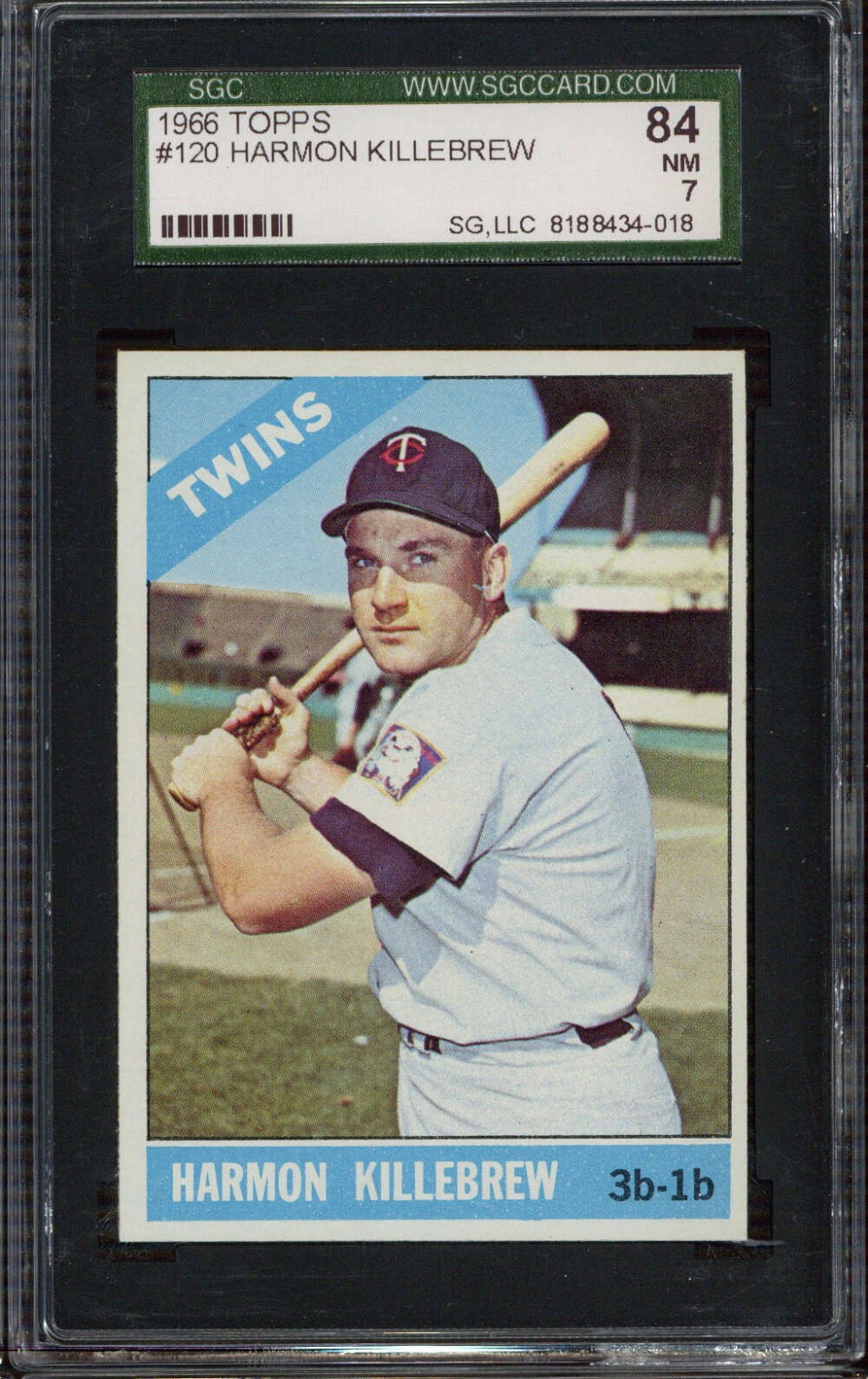 1966 Topps #120 Harmon Killebrew Twins SGC 7 Near Mint