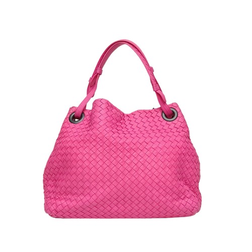 BOTTEGA VENETA Rose Red Woven Tote Bag Fuchsia Lambskin P216244742