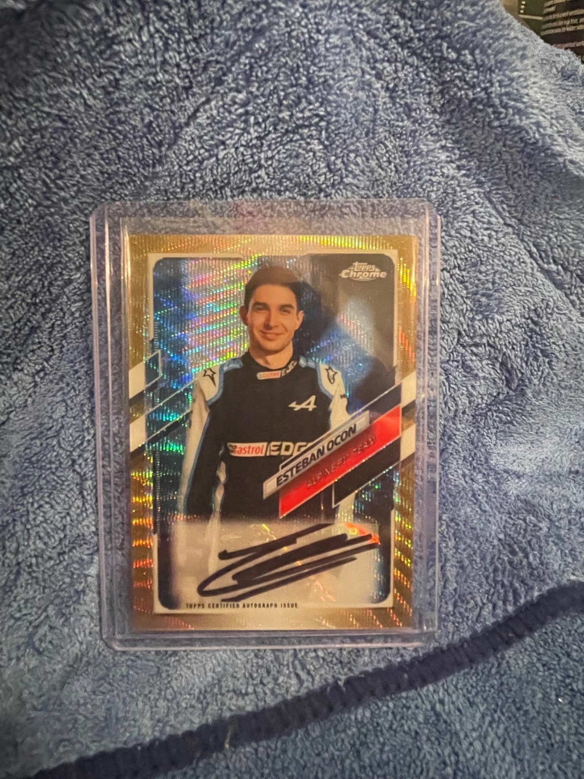2021 TOPPS CHROME F1 ESTEBAN OCON GOLD WAVE REFRACTOR AUTO /50