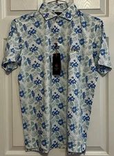 Donald Ross Men's "Sport" Golf Polo, Small, White/Multi, "Mack”, NWT