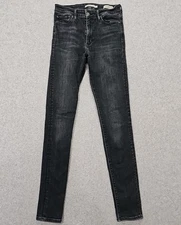 Levi's Jeans 721 High-Rise Skinny Women's Sz 27 Italian Selvedge Denim Black...
