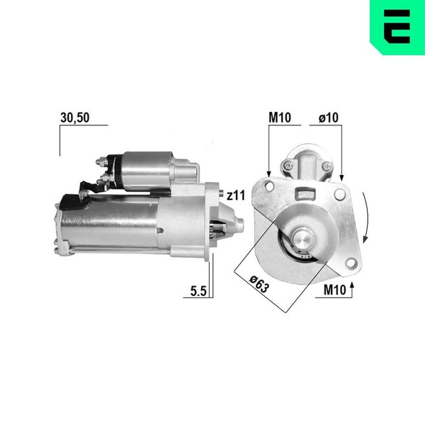 ERA Anlasser Starter 2.2 Kw FüR Volvo V40 SchräGheck XC60 D5 AWD D3/D4-image