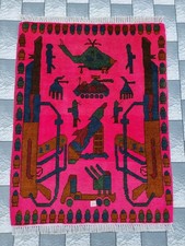 Afghan Hand War Vintag Rug Tribal Wool With Knotted Beautiful Wall Hanging  Rug