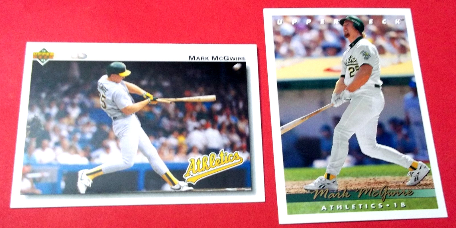 Upper Deck (2) Mark McGwire - 1992 #153 - AND - 1993 #566 - FREE Ship