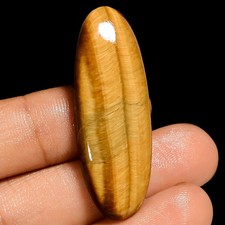 100 Natural Tiger Eye Oval Shape Cabochon Loose Gemstone 36 Ct 41X14X6mm UG-981