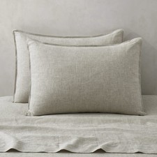 100 Linen Pillowcases Set of 2, Standard Size 20" x 26" Pillow Case, Linen P...