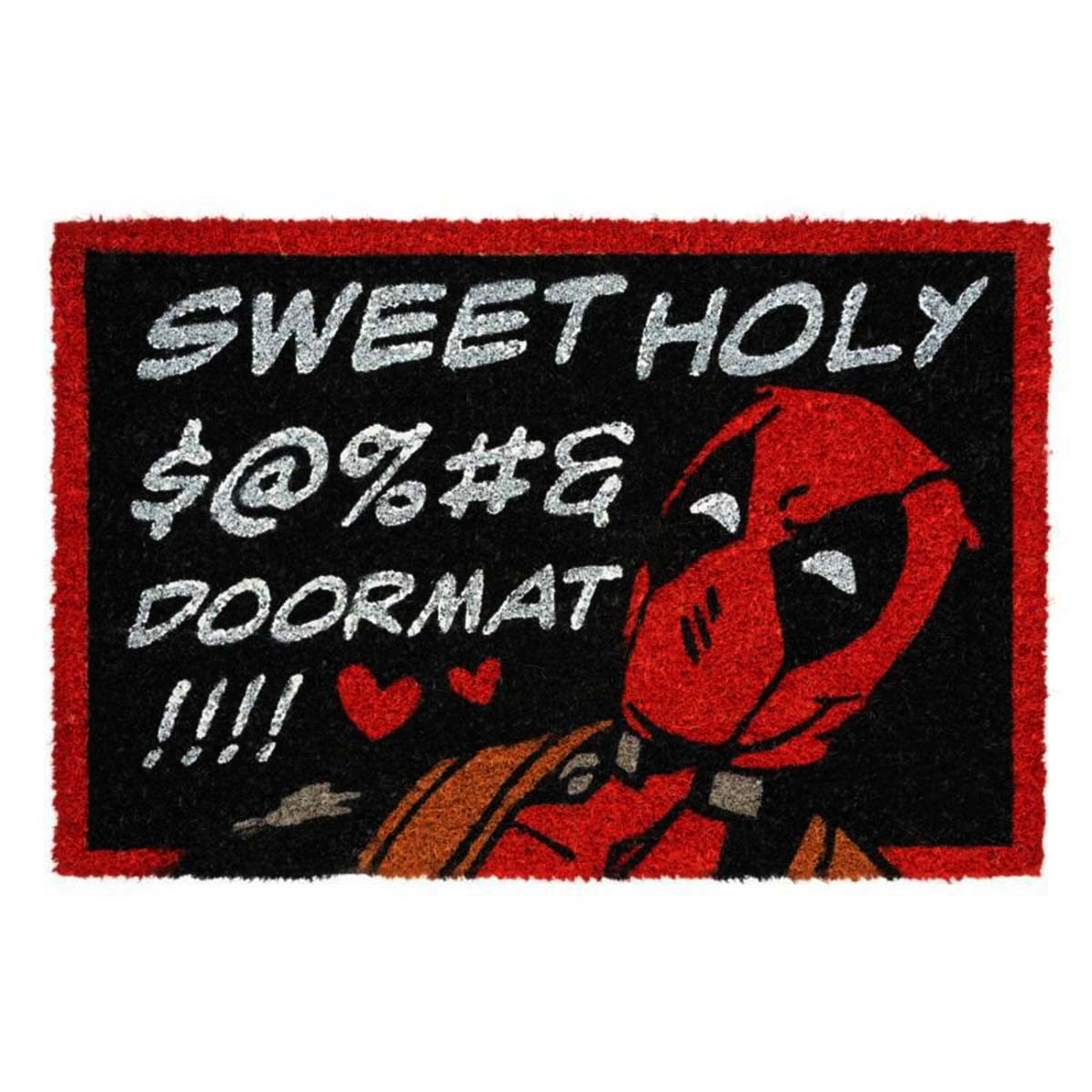 Paillasson Marvel Deadpool 40x60 cm noir et rouge antidérapant
