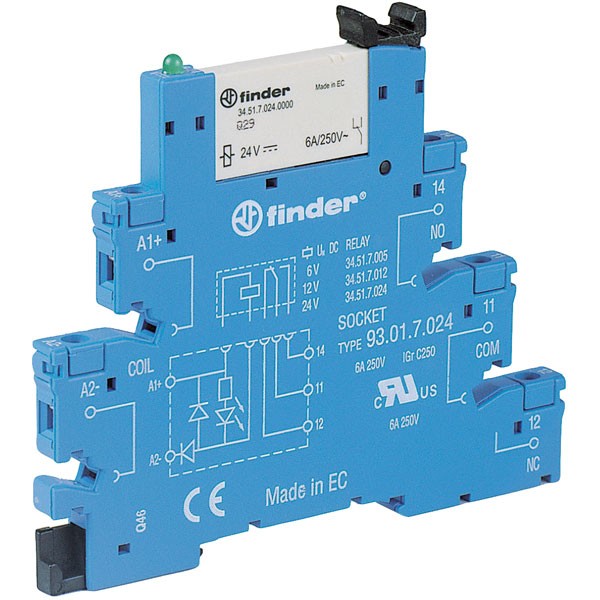 Finder Interface Relay Module 24VAC/DC 6A SPCO Screw Terminals