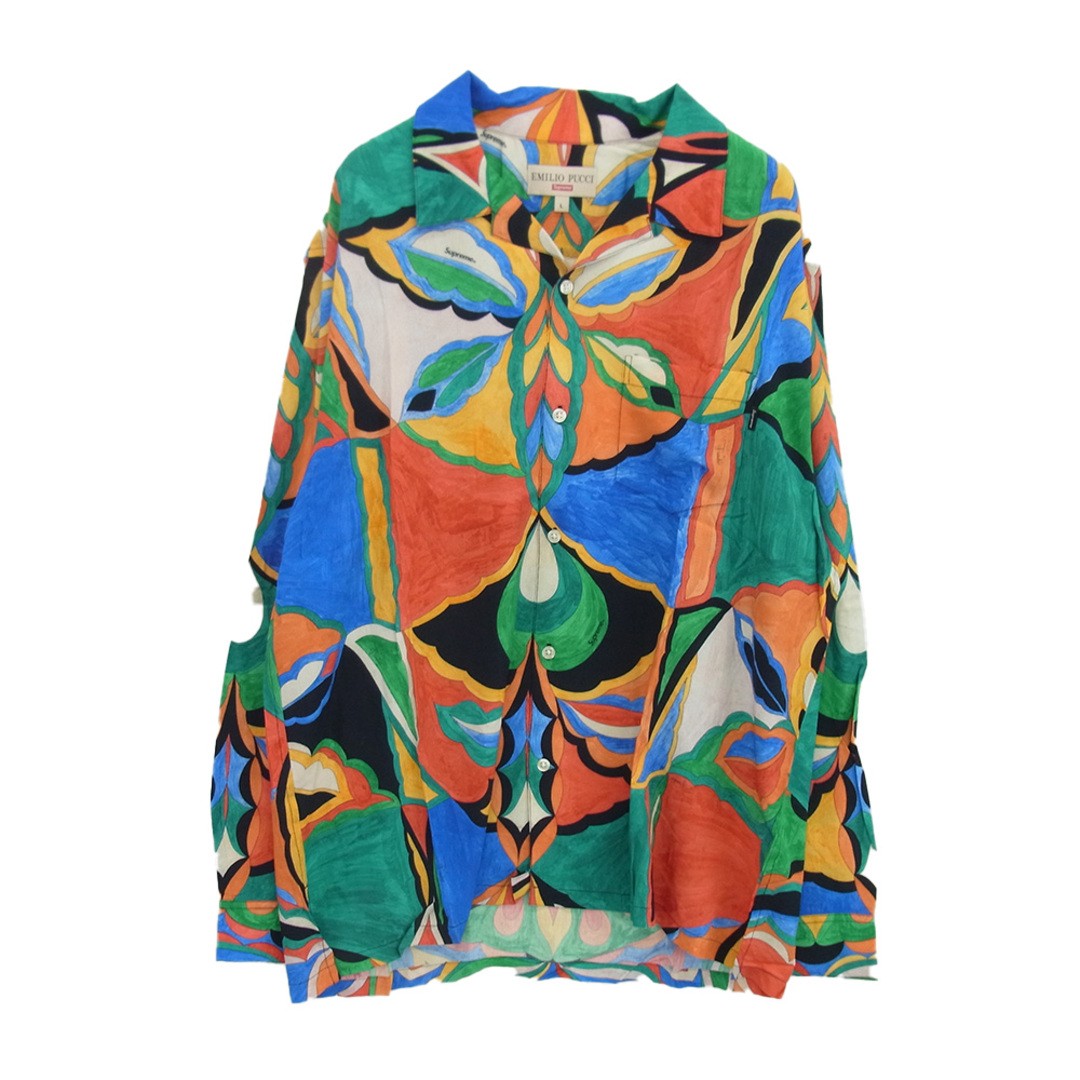 ⚠️希少⚠️ 21SS Supreme EMILIO PUCCI L/S Shirt Supreme 21ss X Emilio Pucci L s Shirt Long Sleeve Multicolor Used