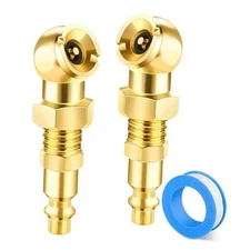 2 Pack Ball Foot Air Chucks for Tires - 1/4" FNPT Metal Quick Connect，Leak 