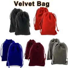 2-10pcs Soft Velvet Drawstring Gift Bags Wedding Jewellery Party Pouch Bags UK