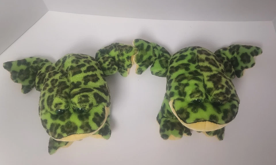 Ganz Webkinz 9” Plush 2 Frogs BullFrog Green Black Spots Stuffed Animals NO CODE - Image 3 of 4
