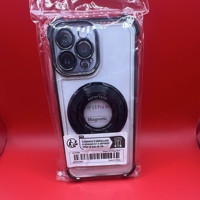 KATHY TECH Magnetic Clear Cover Case for Apple iPhone 13 Pro Max Clear/Black