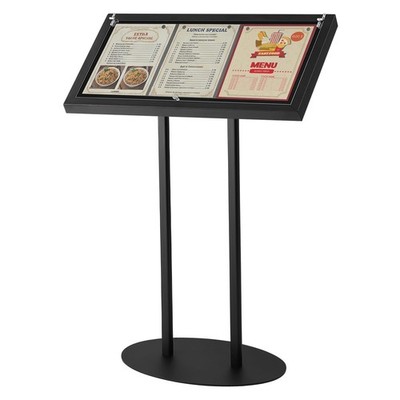 Metal Enclosed Bulletin Menu Board, 3 x (8.5 x 11) Inches Freestanding Menu S...