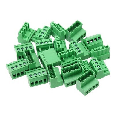 10PCS 4-Pin PCB Mount Screw Terminal Block Connector 5.08mm/0.2inch Pitch