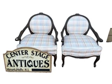 58515  Pair French Country Bergere Armchair Chairs