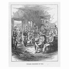 RUSSO-TURKISH WAR English Prisoners of War - Antique Print 1877