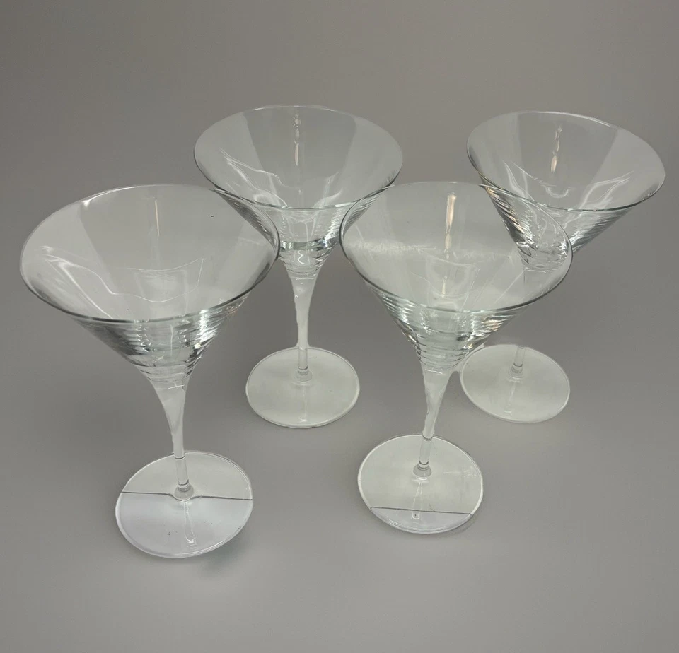 Luigi Bormioli Martini Glasses Set of 4 Clear Signed 7.75”h - Image 2 of 4