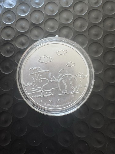 Peanuts® Baseball - Woodstock at Bat 1 oz Silver Round bullion 2022 .999 - Picture 5 of 5
