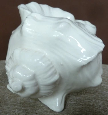 Vintage White Ceramic Sea Shell Planter Marked Italy - Image 1 of 4